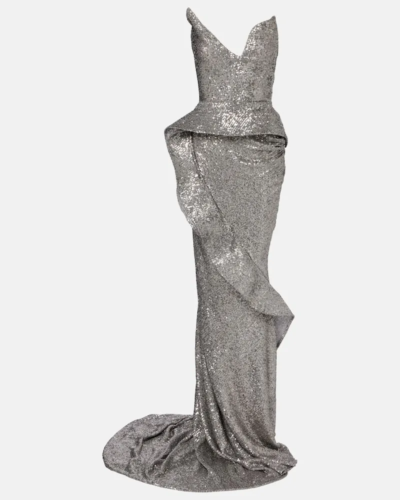 Maticevski Robe Glorious mit Pailletten Silber