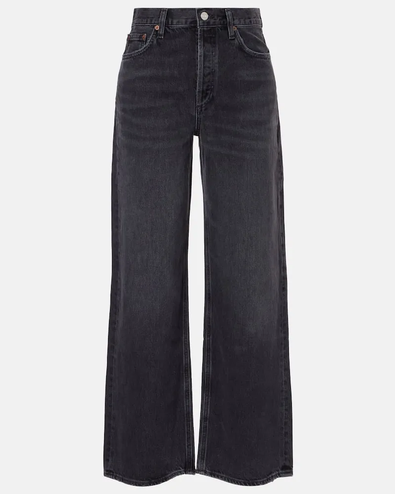 AGOLDE Wide-Leg Jeans Low Slung Baggy Schwarz