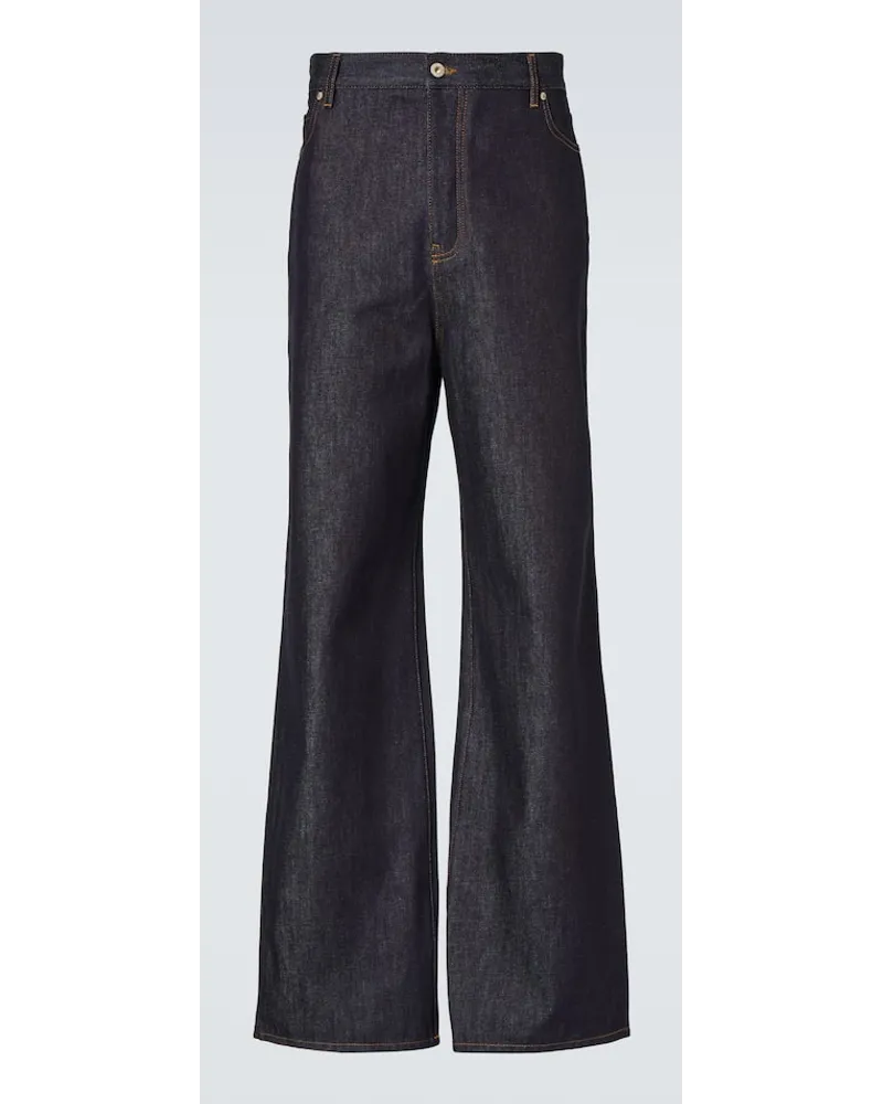 Loewe High-Rise Wide-Leg Jeans Blau