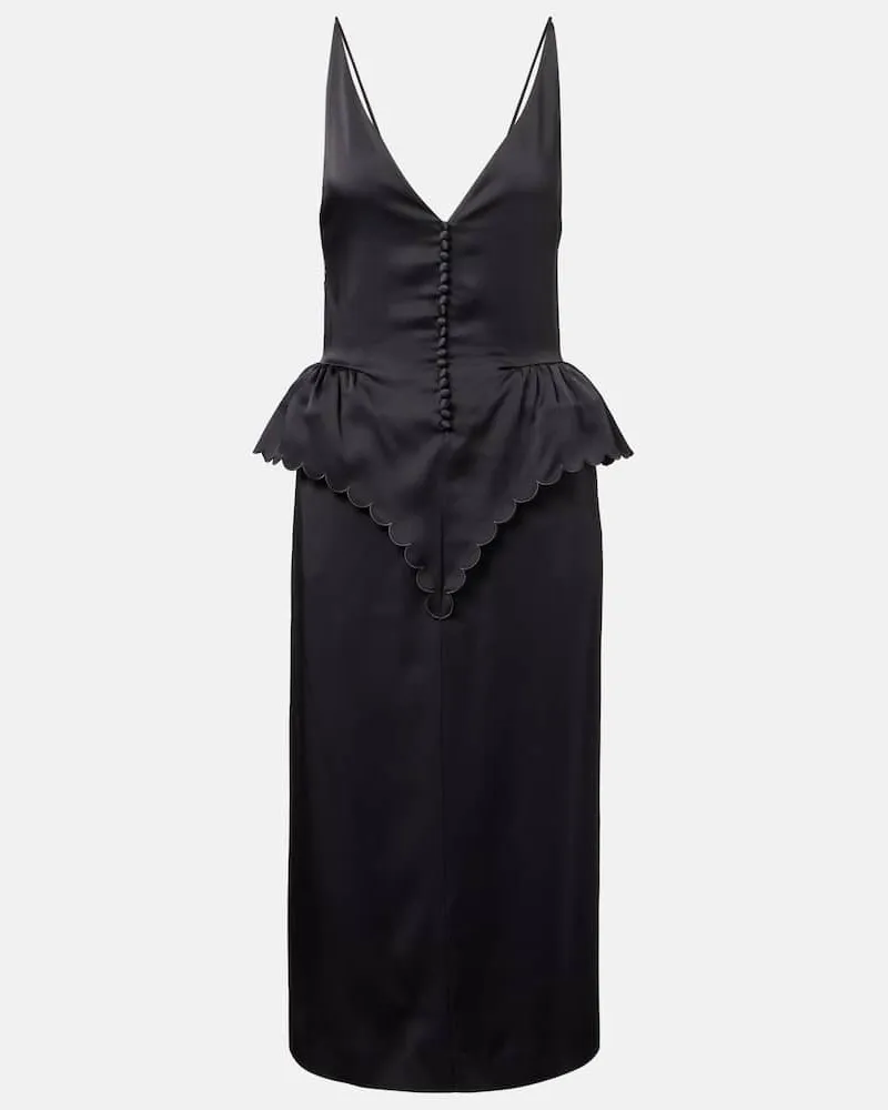 Stella McCartney Midikleid aus Satin Schwarz