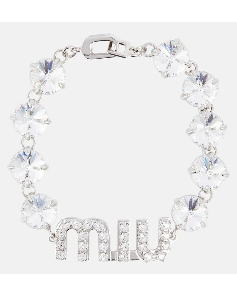 Miu Miu Armband mit Kristallen Silber