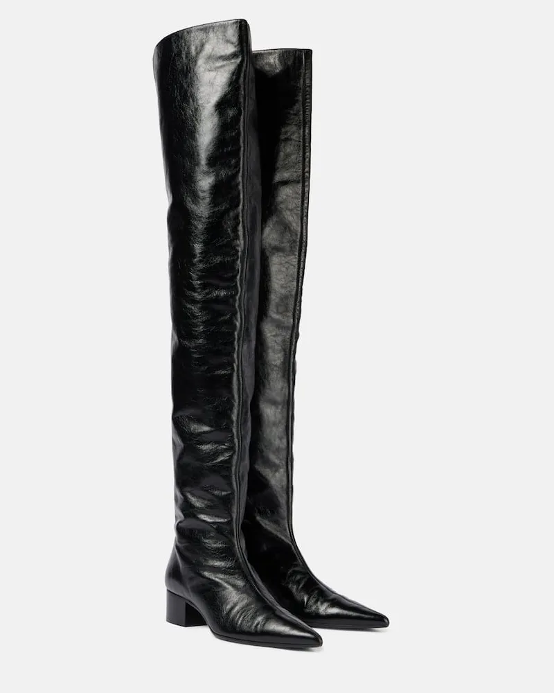 KHAITE Overknee-Stiefel Andee aus Leder Schwarz