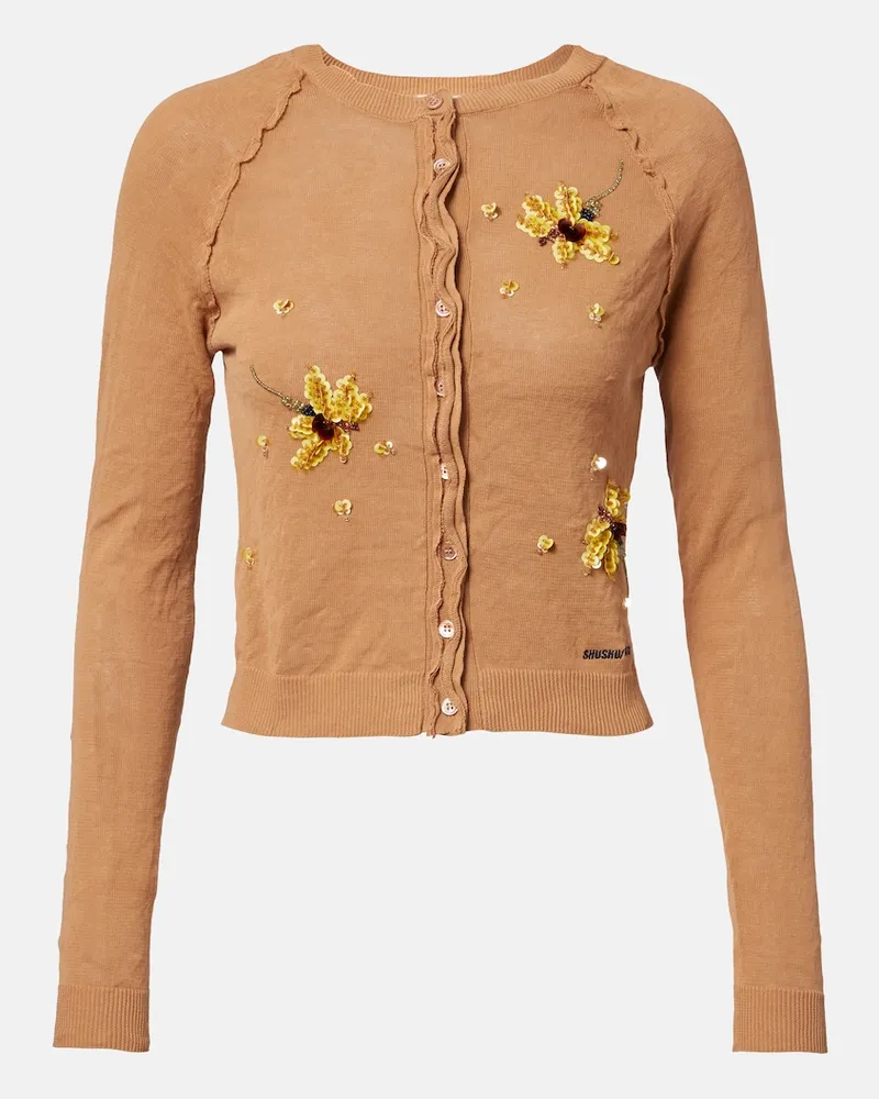 SHUSHU/TONG Cardigan aus Jersey Beige