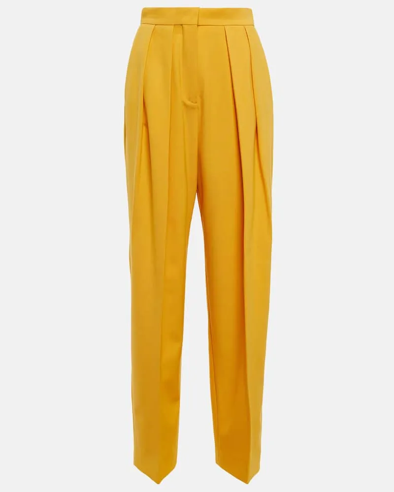 Stella McCartney High-Rise-Hose aus einem Wollgemisch Gelb