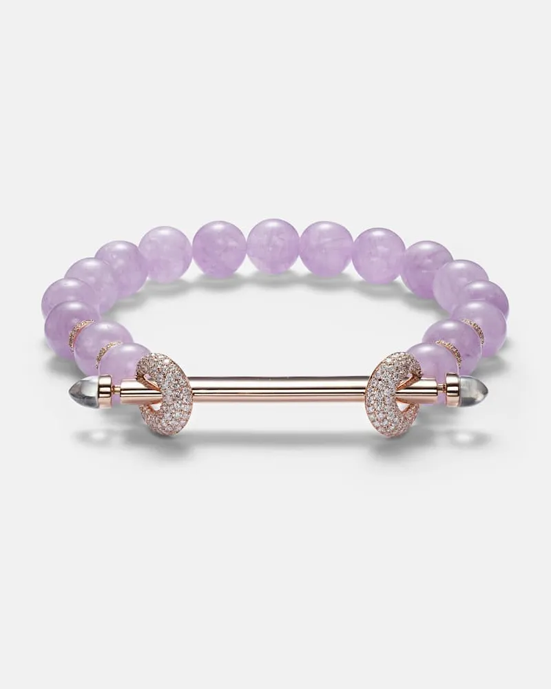 Ananya Armband Chakra aus Amethyst mit 18kt Roségold, Diamanten und Quarz Violett