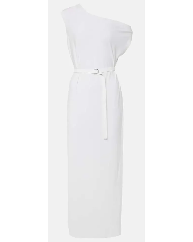 Norma Kamali One-Shoulder Maxikleid aus Jersey Weiss