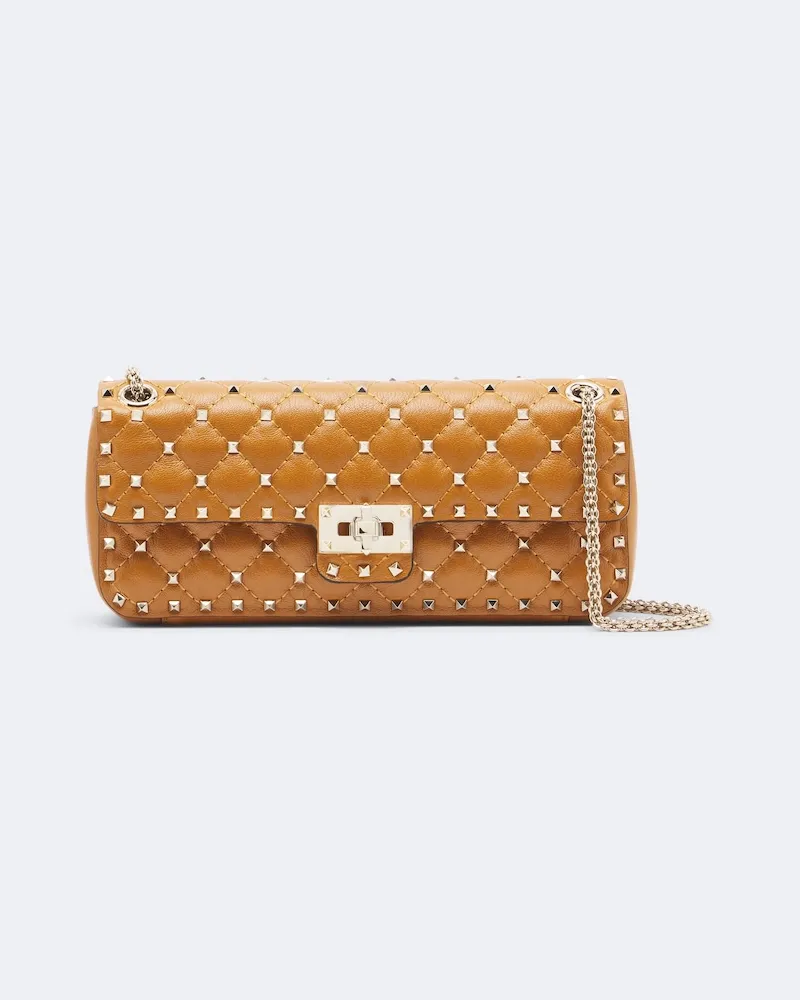 Valentino Garavani Schultertasche Rockstud Spike Medium aus Leder Orange