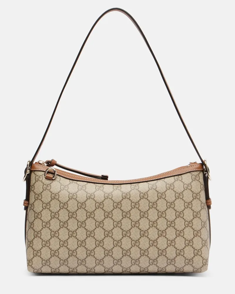 Gucci Schultertasche GG Emblem Medium aus Canvas Beige