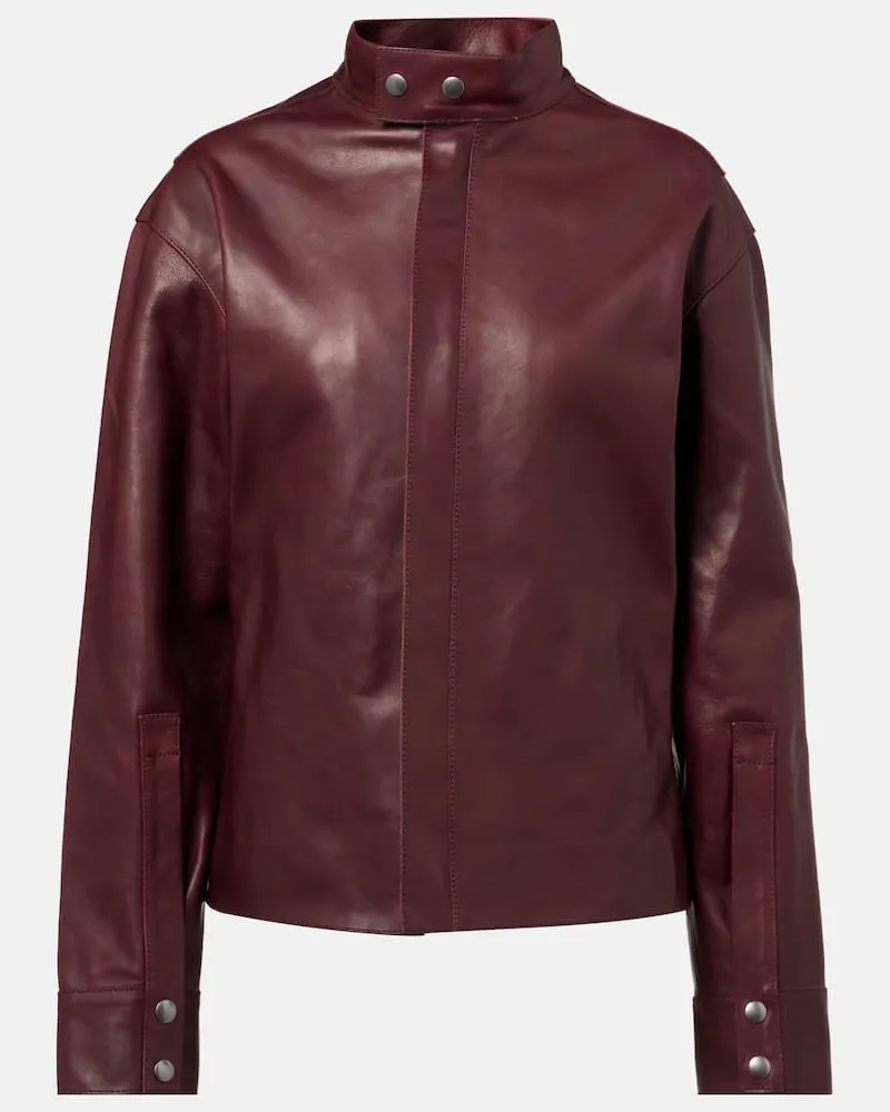 Victoria Beckham Lederjacke Burgund
