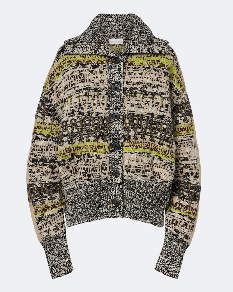 Dries van Noten Oversize Cardigan aus Wolle und Kaschmir Multicolor