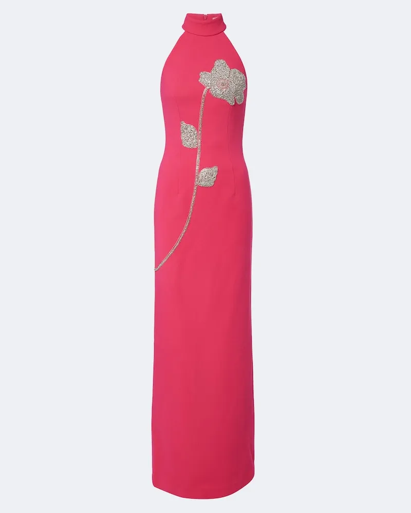 Rebecca Vallance Verzierte Robe Starlight aus Crêpe Rosa