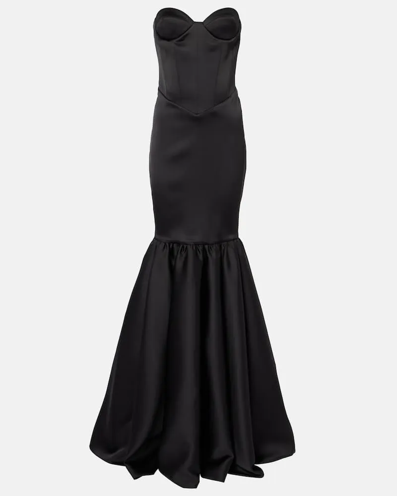 The New Arrivals Ilkyaz Ozel Robe Inara aus Satin Schwarz