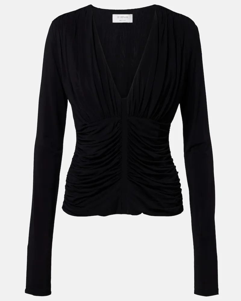 SPORTMAX Top aus Crêpe Schwarz