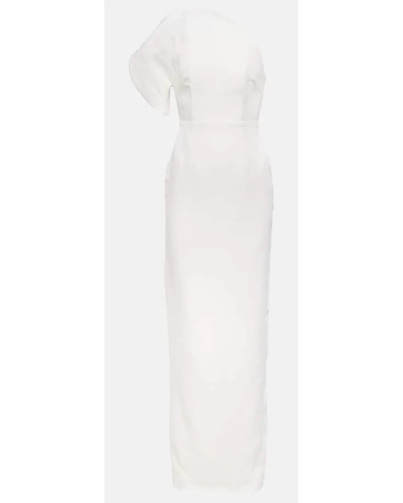 Roland Mouret Bridal Robe aus Wolle und Seide Weiss