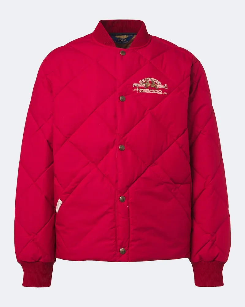 Ralph Lauren Wattierte Bomberjacke aus einem Baumwollgemisch Rot
