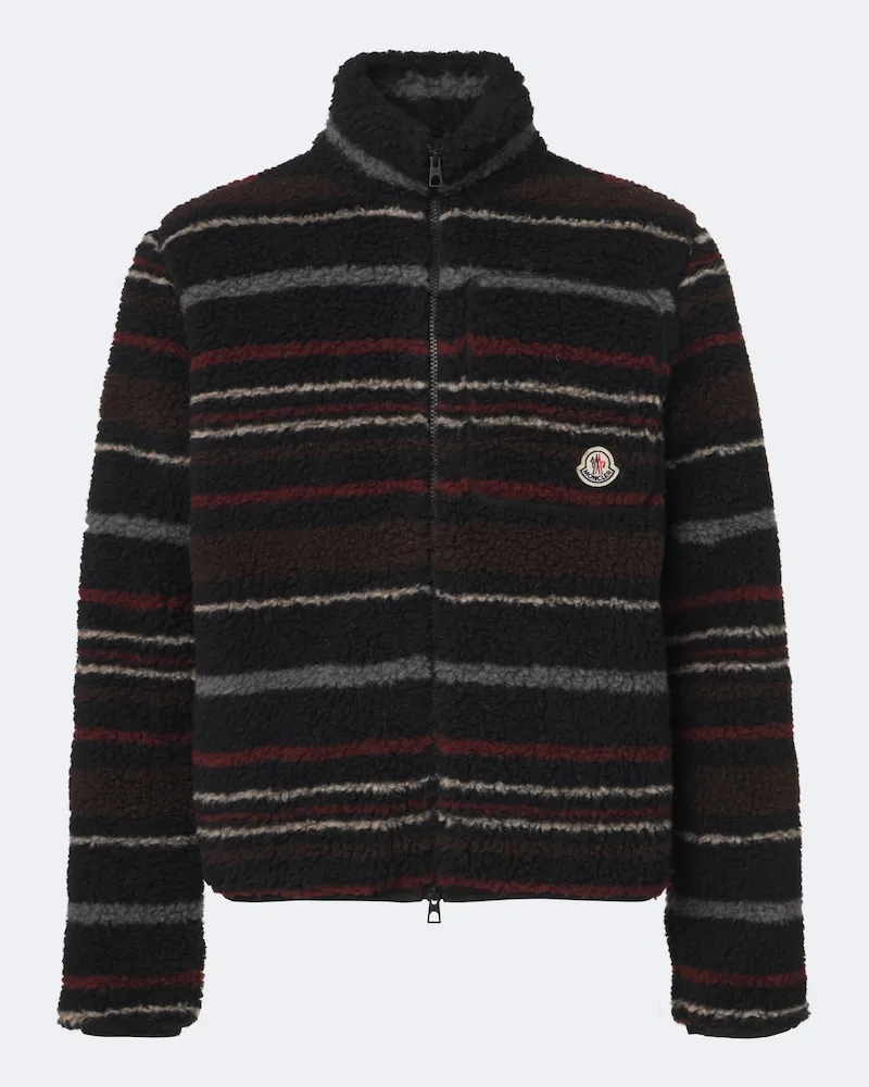 Moncler Cardigan aus Fleece Schwarz
