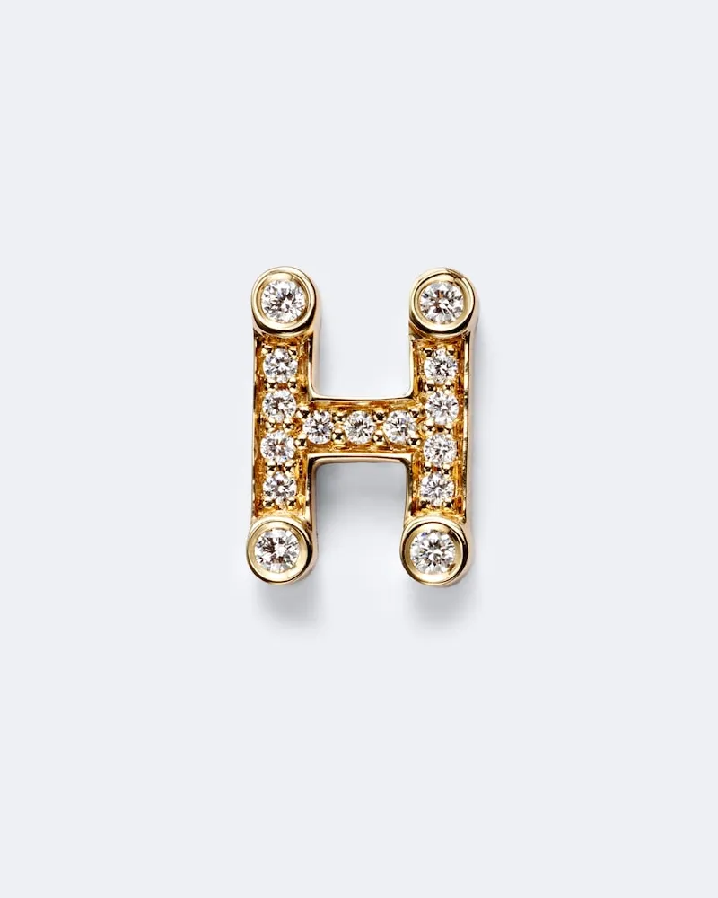 Sophie Bille Brahe Einzelner Ohrring Petite H aus 18kt Gelbgold mit Diamanten Gold
