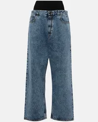 Alaïa Alaia Straight Jeans Knit Band Blau