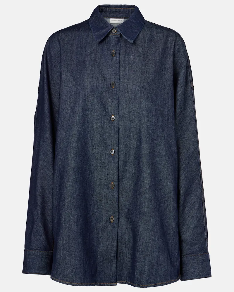 Dries van Noten Jeanshemd Blau
