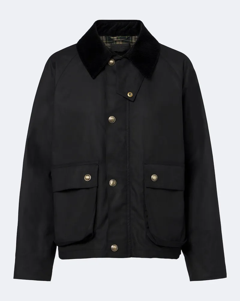 Nili Lotan Jacke Brinley aus Baumwolle mit Cord Schwarz