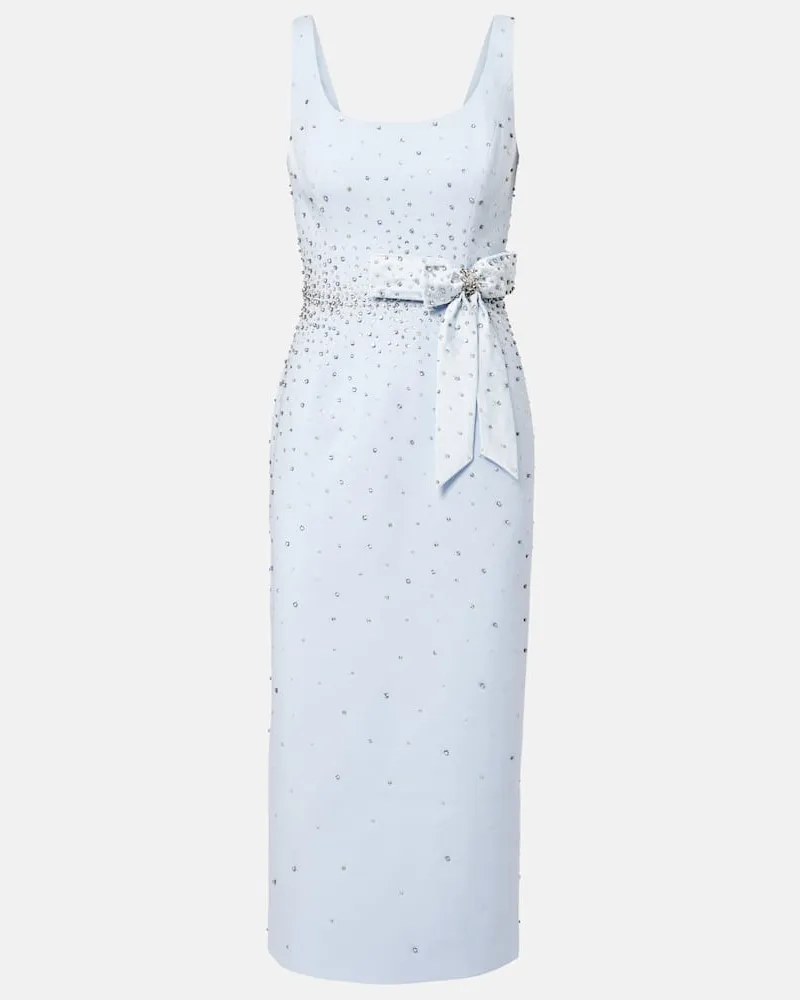 Carolina Herrera New York Midikleid mit Kristallen Blau