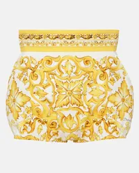 Dolce & Gabbana High-Rise Shorts Majolica aus Baumwolle Gelb