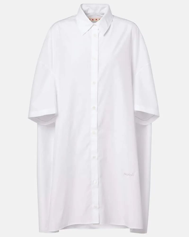 Marni Hemdblusenkleid aus Baumwolle Weiß