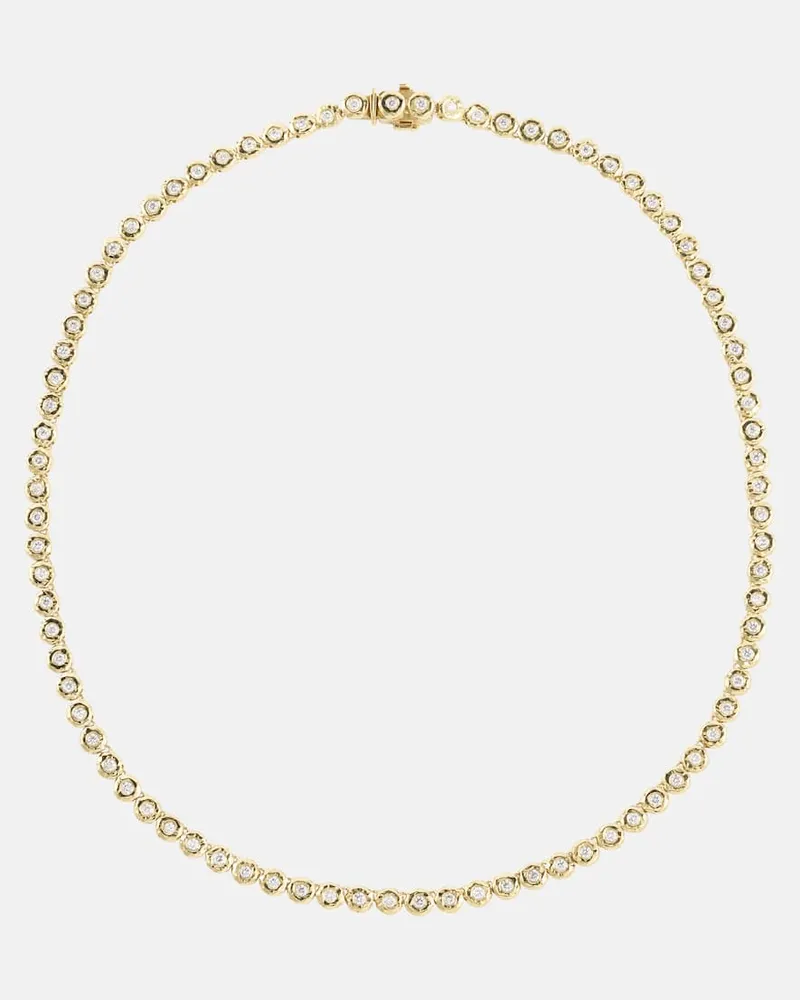 Octavia Elizabeth Halskette Blossom aus 18kt Gelbgold mit Diamanten Gold