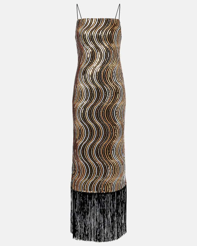 Taller Marmo Midikleid Hemingway Disco mit Pailletten Gold