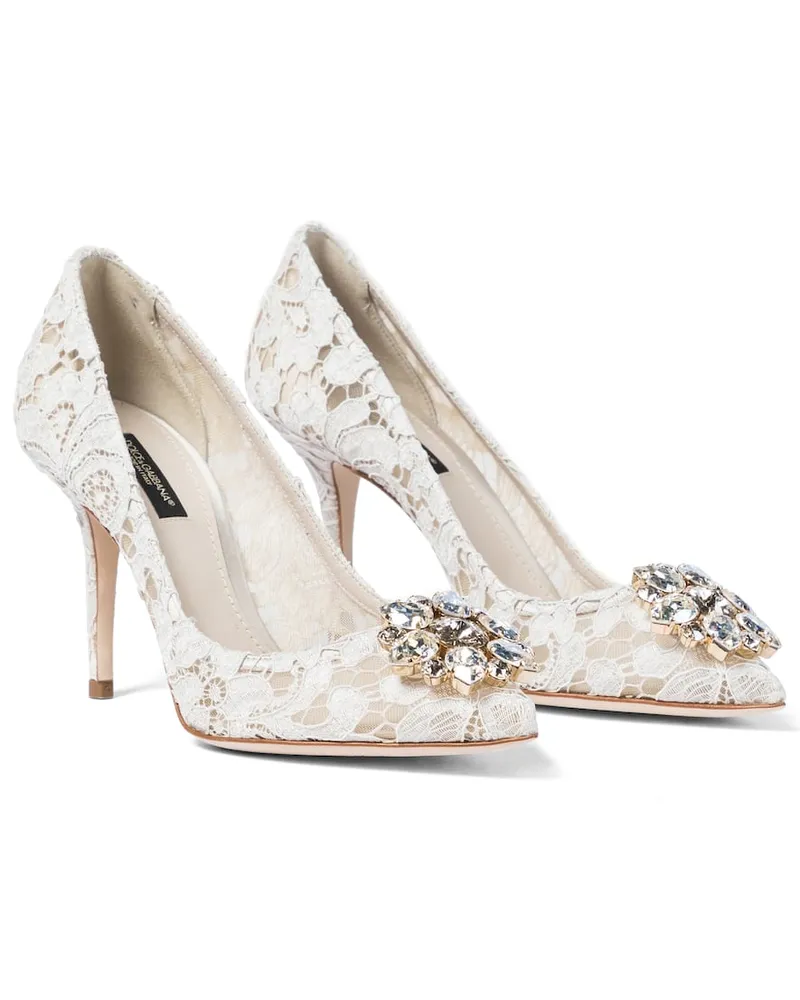 Dolce & Gabbana Verzierte Pumps Bellucci aus Spitze Weiß