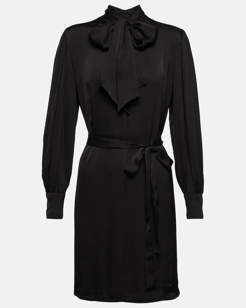 Velvet Hemdblusenkleid Evelyn aus Satin Schwarz