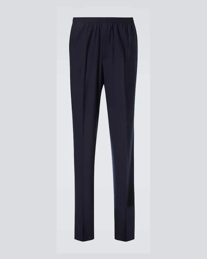 Loro Piana Gerade Hose Jan aus Wolle und Kaschmir Blau