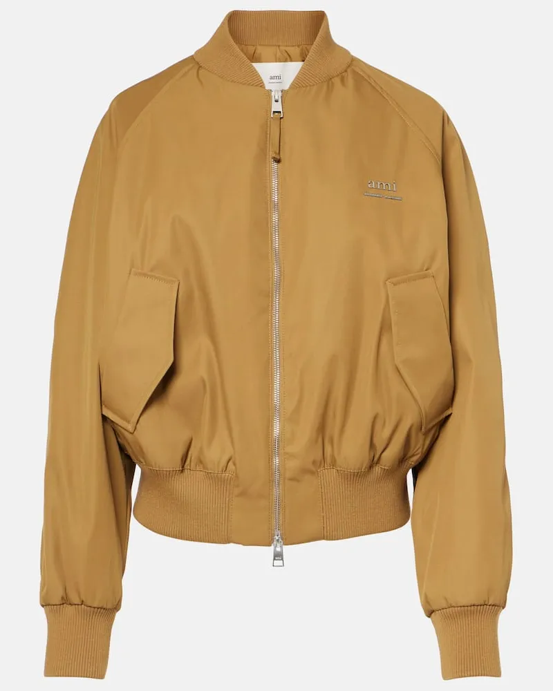 AMI Paris Bomberjacke aus Twill Braun