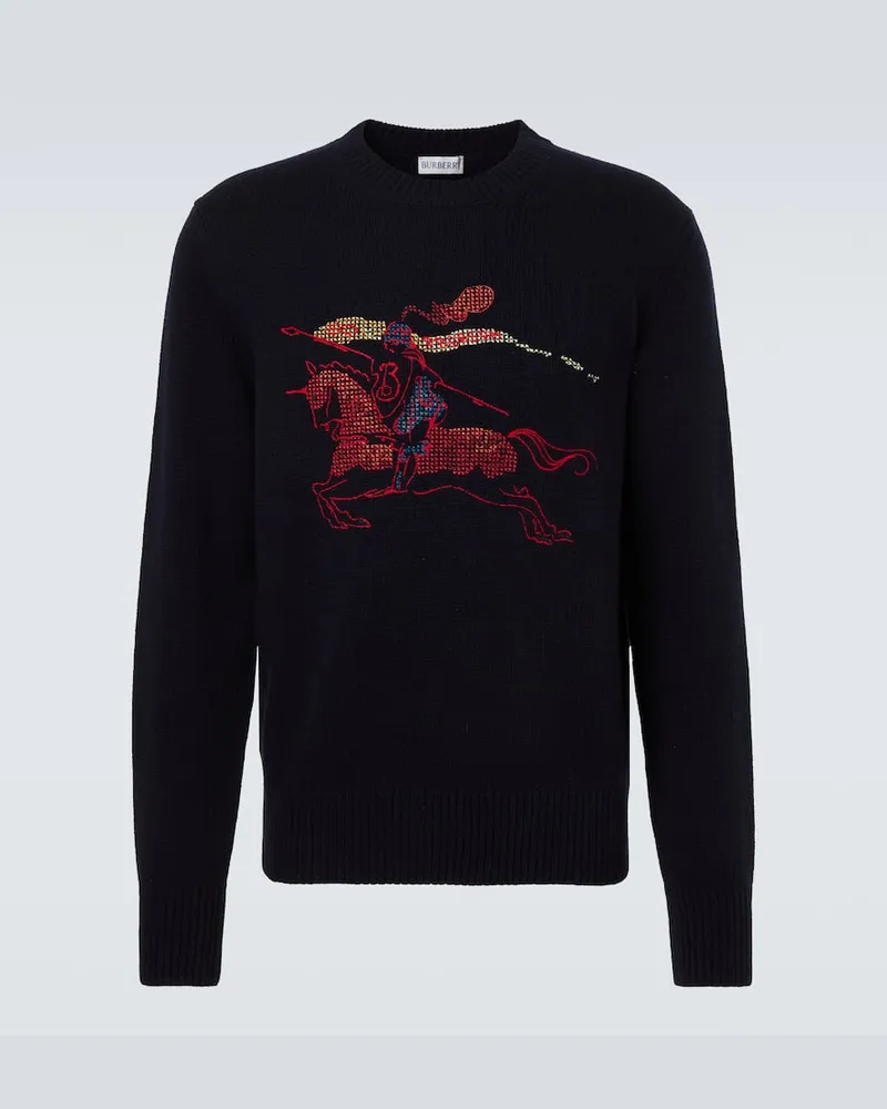 Burberry Pullover EKD aus Wolle und Kaschmir Blau