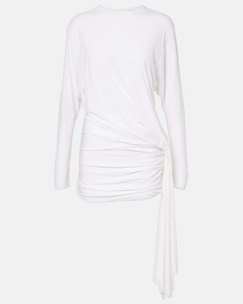 Christopher Esber Minikleid Side Cowl aus Jersey Weiß
