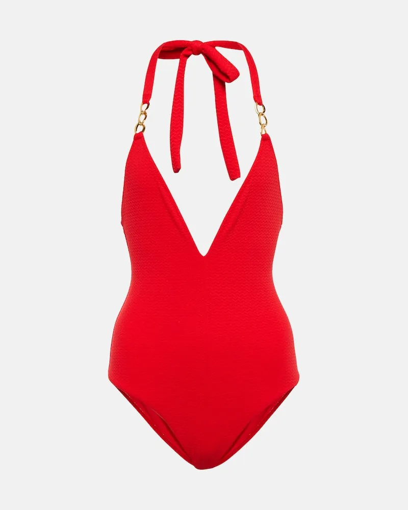 Melissa Odabash Neckholder-Badeanzug Naples Rot