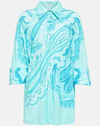 Etro Bedrucktes Hemd Blau