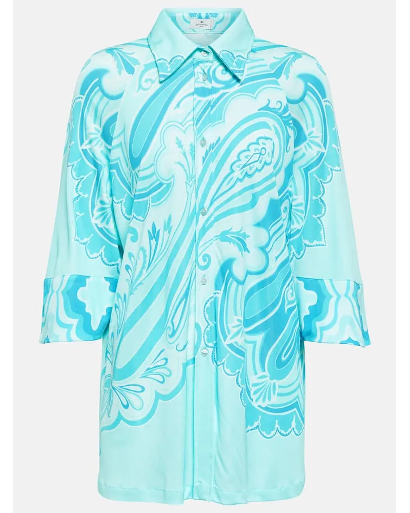 Etro Bedrucktes Hemd Blau
