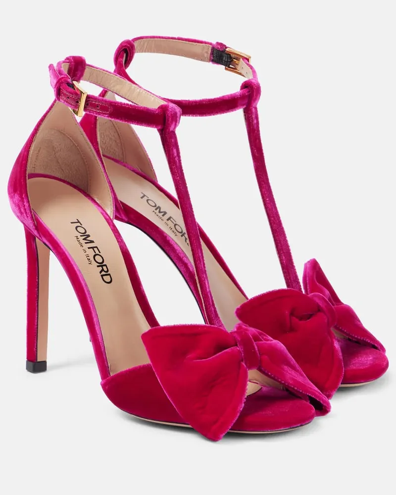 Tom Ford Sandalen Brigitte aus Samt Rosa