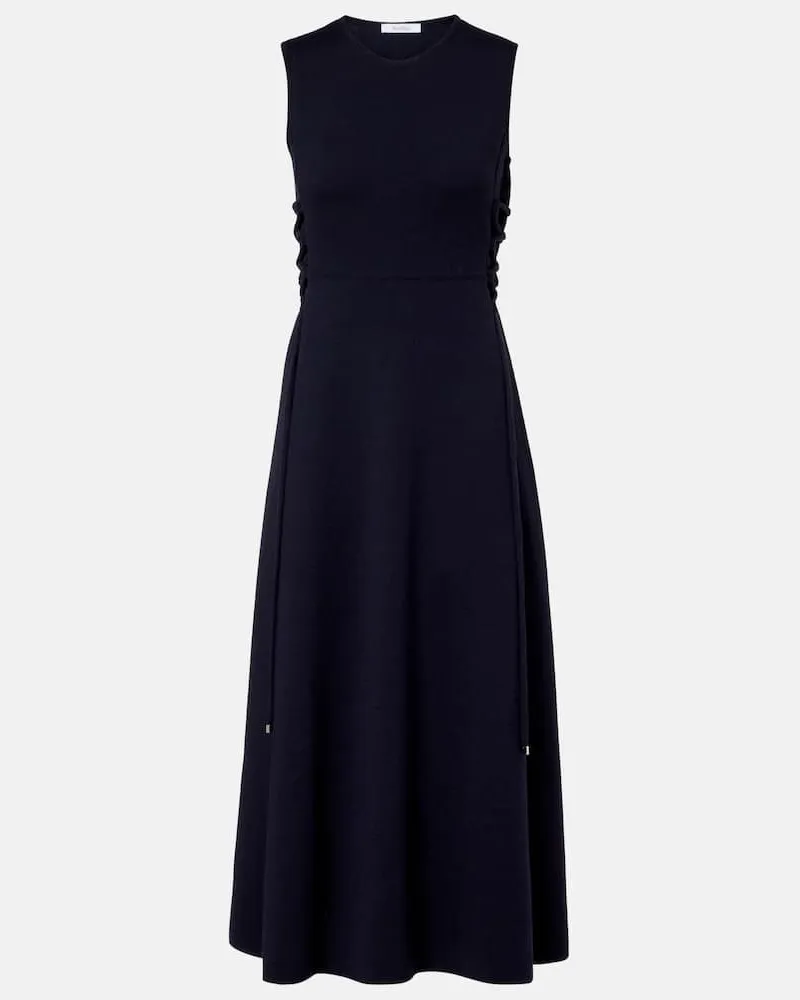 Max Mara Midikleid Delfi aus Schurwolle Blau