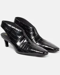 Totême Slingback-Pumps The Croco Slim aus Leder Schwarz