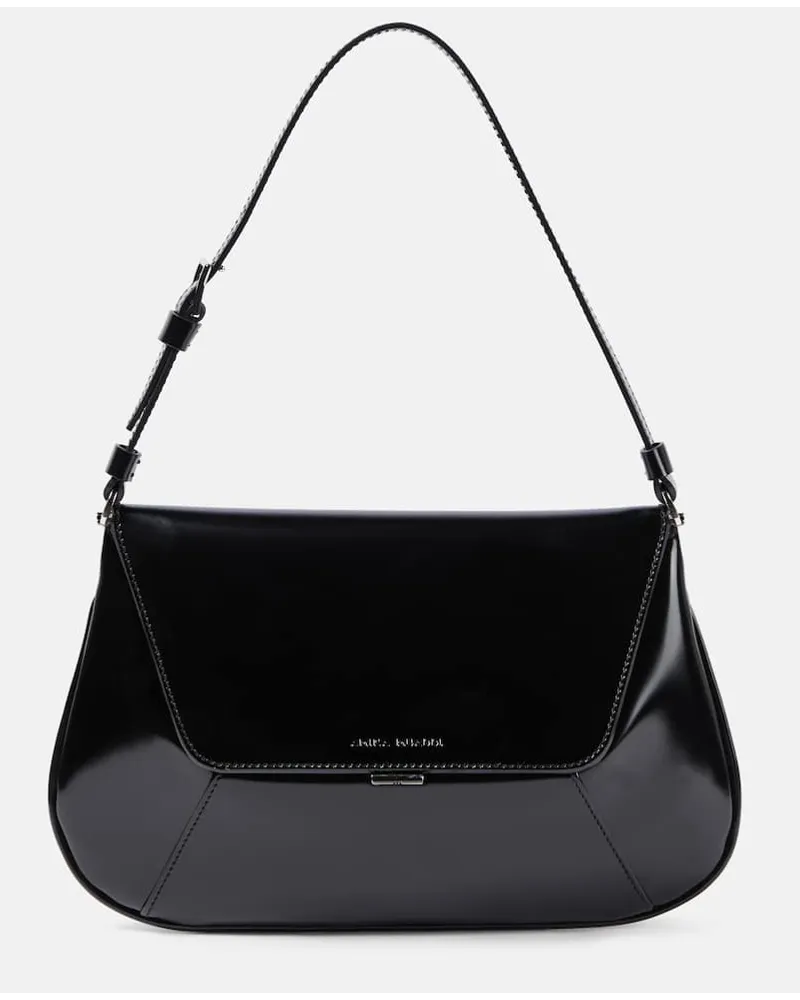 Amina Muaddi Schultertasche Ami aus Leder Schwarz