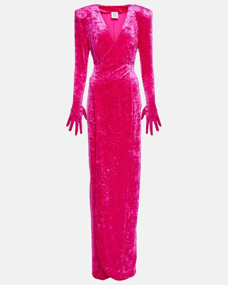 VETEMENTS Maxikleid Diva aus Samt Rosa