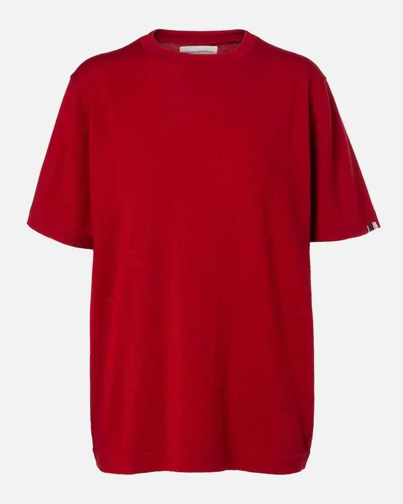 extreme cashmere T-Shirt James aus Baumwolle und Kaschmir Rot