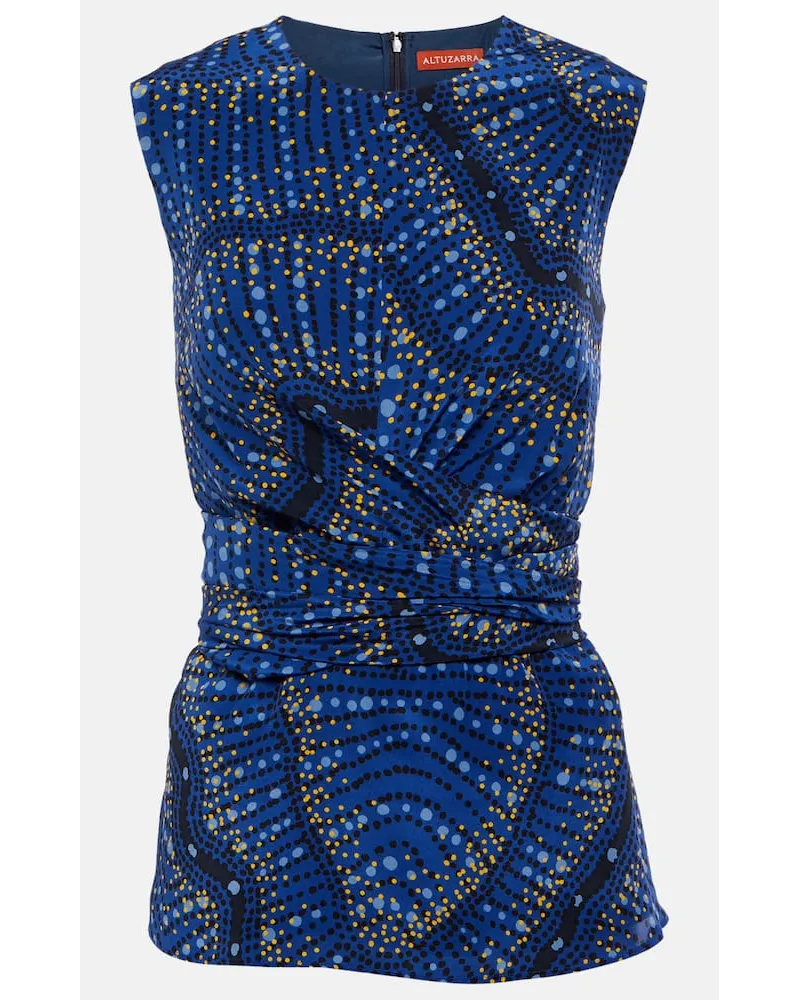 Altuzarra Top Mckenna aus Seide Blau