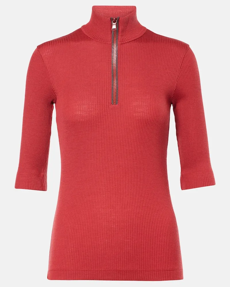 Brunello Cucinelli Top aus Wolle Rot