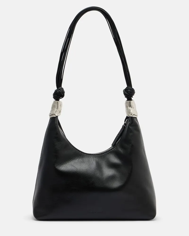 STAUD Schultertasche Cuff aus Leder Schwarz