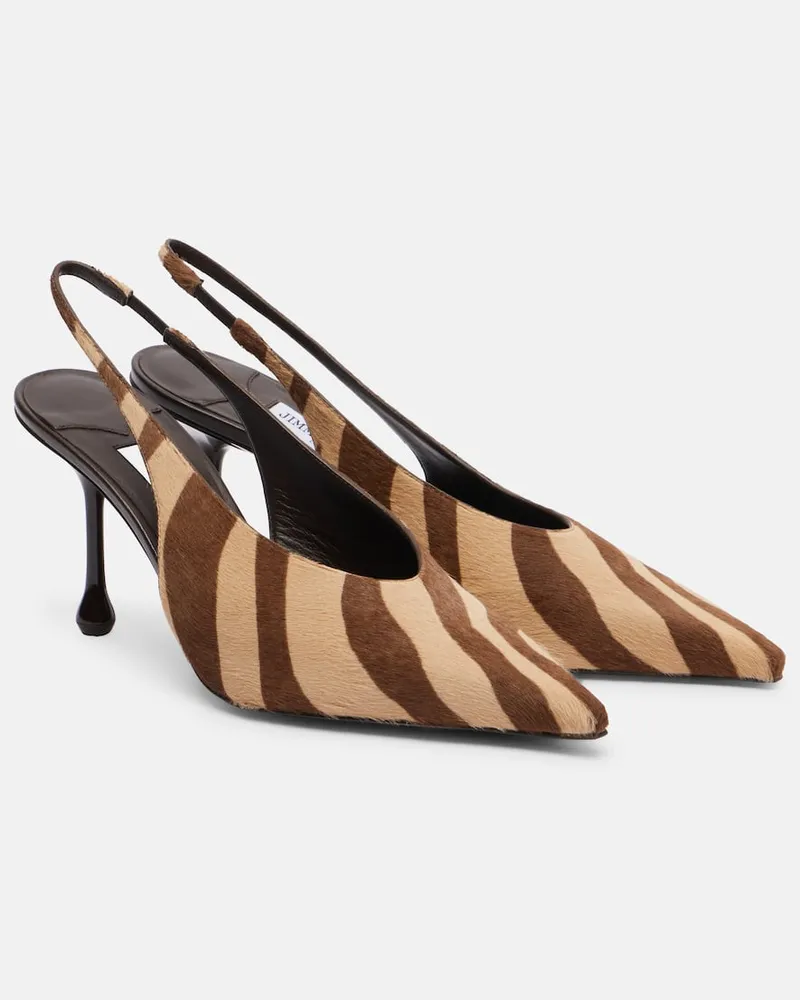 Jimmy Choo Slingback-Pumps Isa 80 aus Kalbshaar Braun