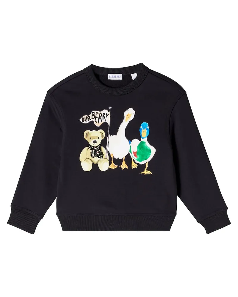 Burberry Bedrucktes Sweatshirt aus Baumwoll-Jersey Schwarz
