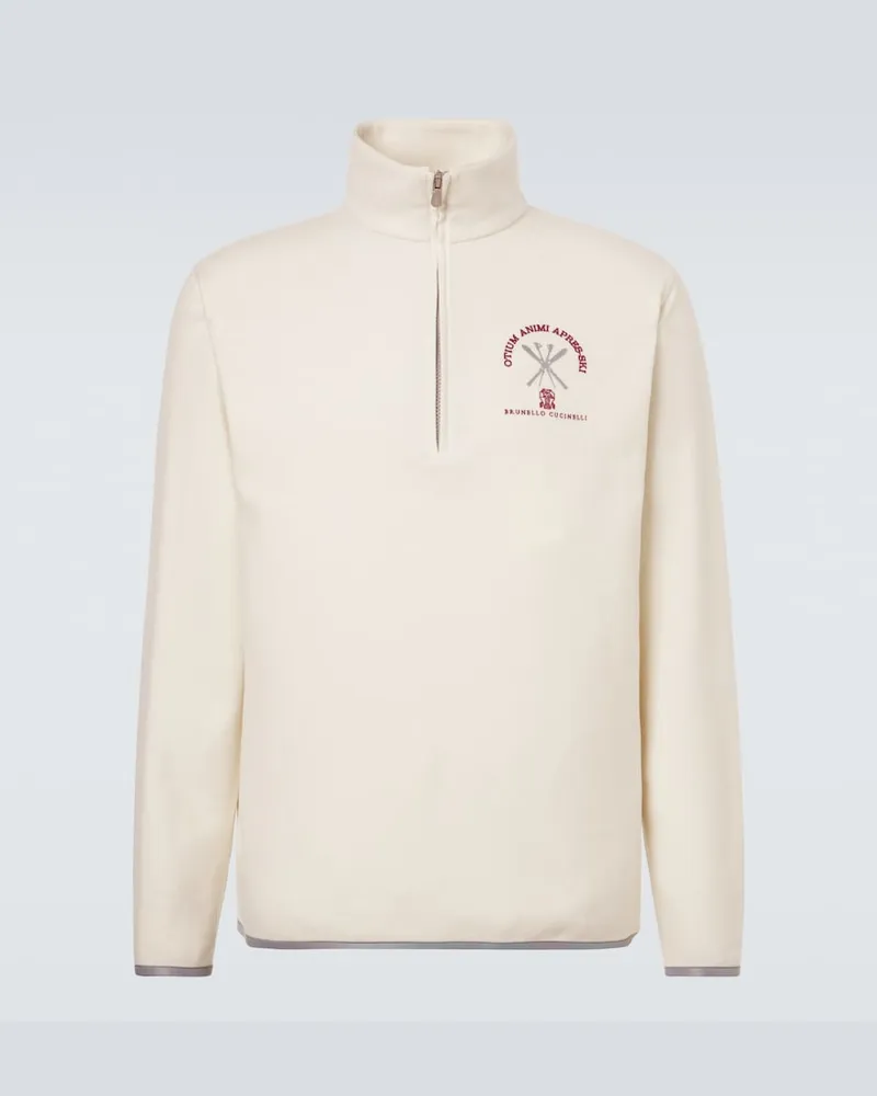 Brunello Cucinelli Sweatshirt aus einem Kaschmirgemisch Weiß